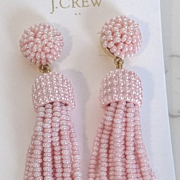 J.Crew Factory Beaded Tassel Drop Earrings - Picture 4 of 6